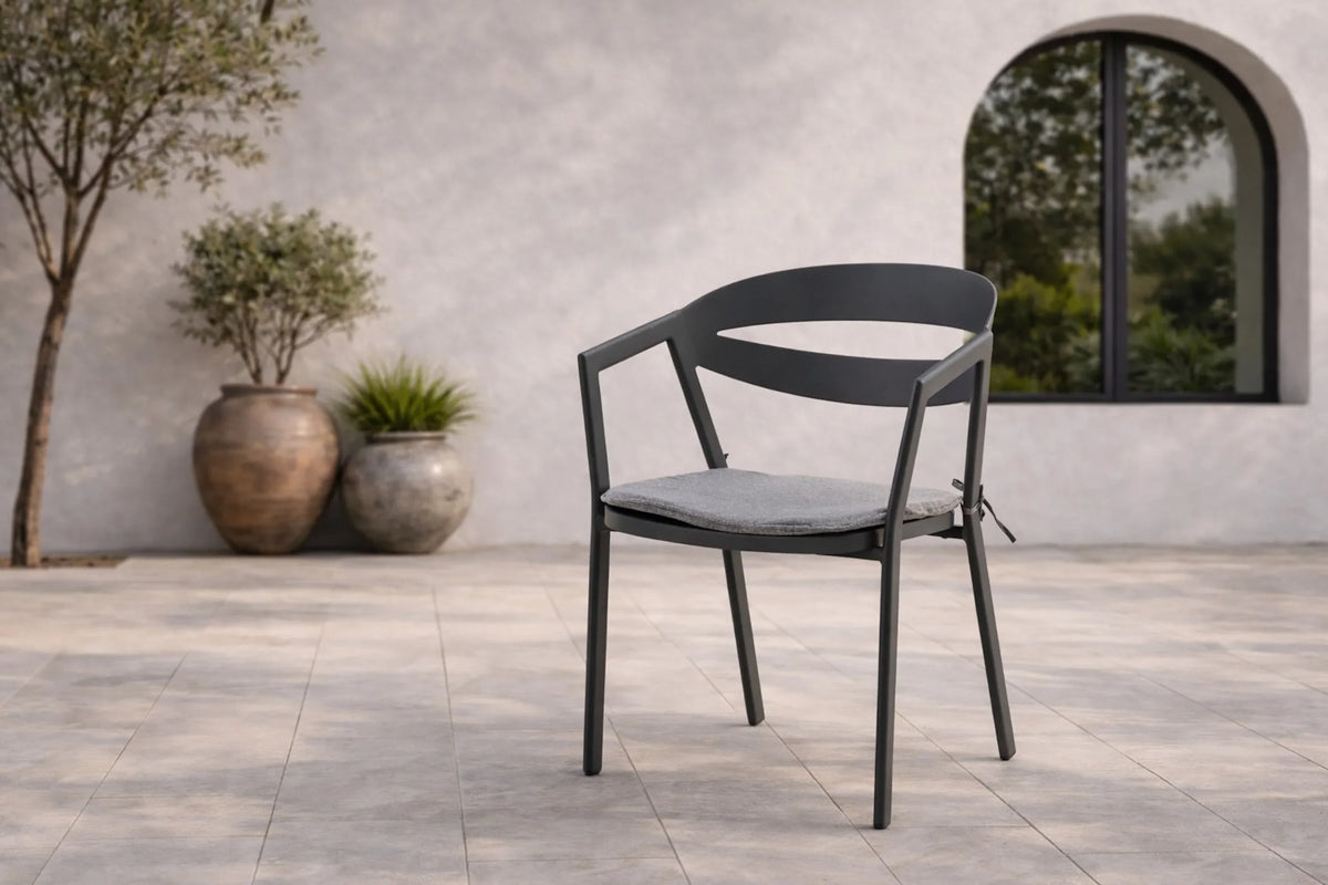 Sedia da giardino Sylt - in alluminio nero