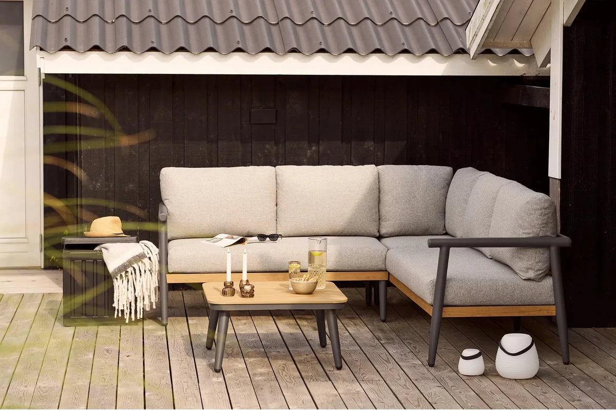 Set Salotto da Giardino Velmora – con struttura in alluminio e dettagli effetto legno