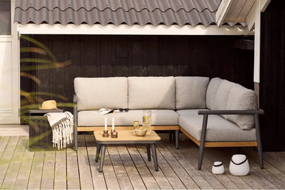 Set Salotto da Giardino Velmora – con struttura in alluminio e dettagli effetto legno