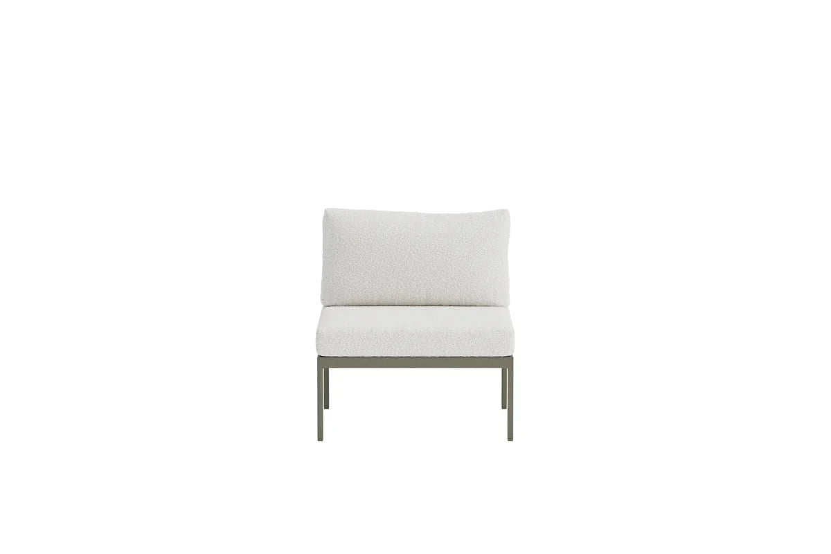 Panca da giardino modulo Borelio - In alluminio beige o marrone