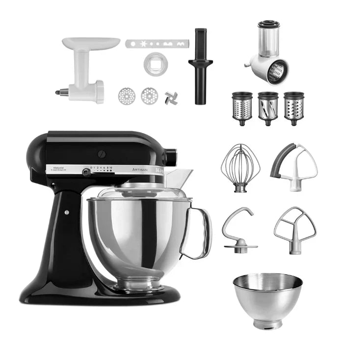 KitchenAid 4,8 L 5KSM175 Robot da cucina Artisan Set completo con tagliaverdure+tritacarne+accessorio per biscotti spritz