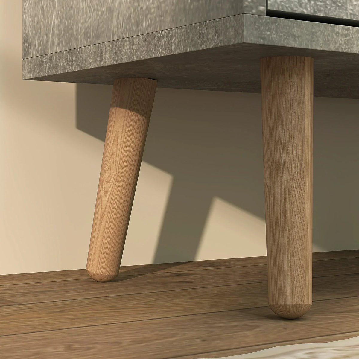 HOMCOM Schuhschrank für den Eingangsbereich mit 4 Klapptüren auf 2 Ebenen für 16 Paar Schuhe, platzsparender Schuhschrank mit verstellbaren Regalen aus Spanplatte und Kiefernholz, 95x26x95 cm, Grau