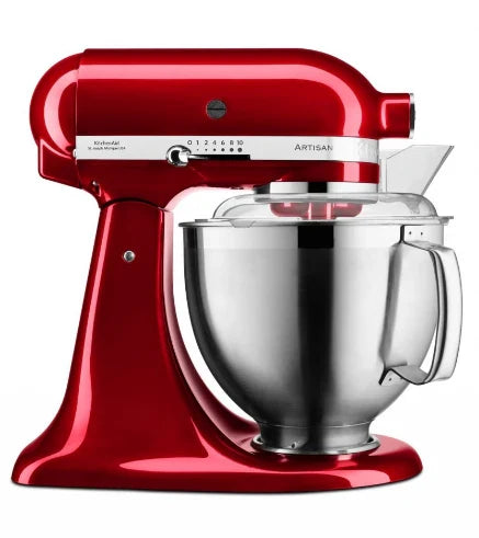 KitchenAid Robot da cucina Artisan 4,8 L 5KSM185 con tritacarne Meatlover in metallo 5KSMMGA misura 8 e accessorio per biscotti spritz