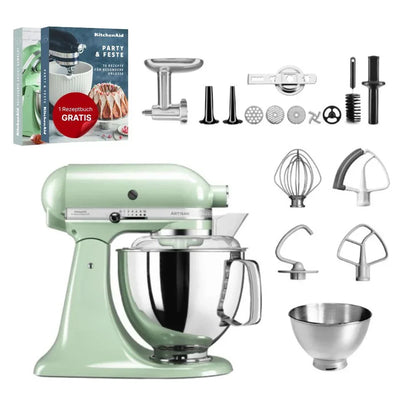 KitchenAid 4,8 L 5KSM175 Robot da cucina Artisan Meatlover con tritacarne interamente in metallo e accessorio per biscotti spritz