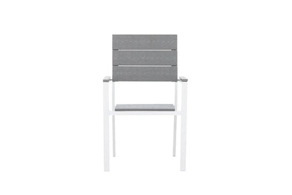Set da 2 - Sedia da giardino Vita in bianco/grigio in alluminio e seduta in Aintwood