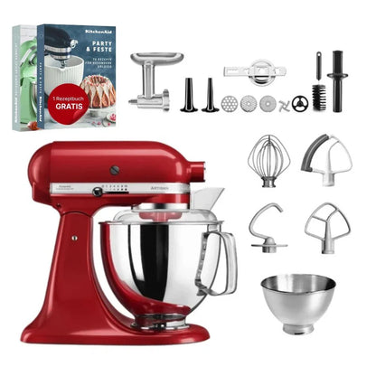 KitchenAid 4,8 L 5KSM175 Robot da cucina Artisan Meatlover con tritacarne interamente in metallo e accessorio per biscotti spritz