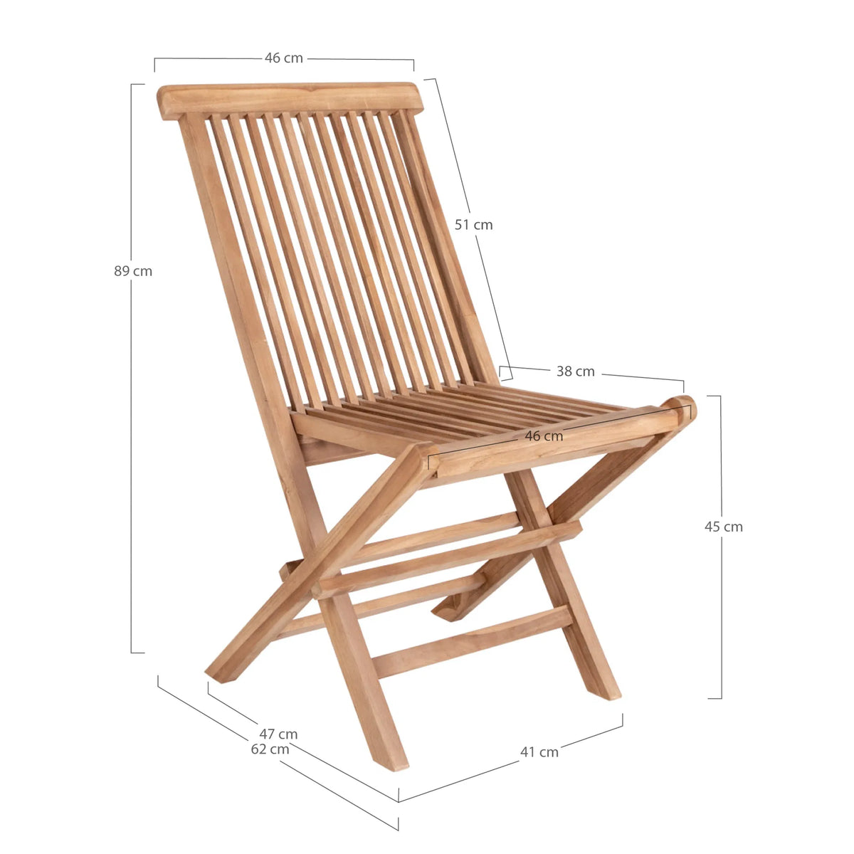 Set di 2 - Sedia da giardino Voler in teak