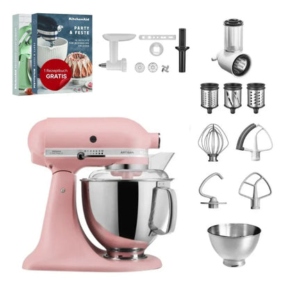 KitchenAid 4,8 L 5KSM175 Robot da cucina Artisan Set completo con tagliaverdure+tritacarne+accessorio per biscotti spritz