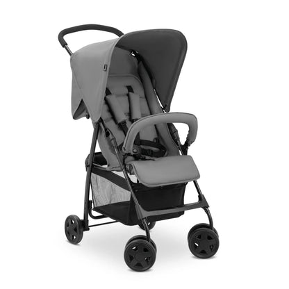 hauck Buggy Sport, Grigio - Passeggino da viaggio leggerissimo 5,9 kg - con funzione reclinabile per bambini dalla nascita fino a 15 kg - Pieghevole, Cestino grande fino a 3 kg