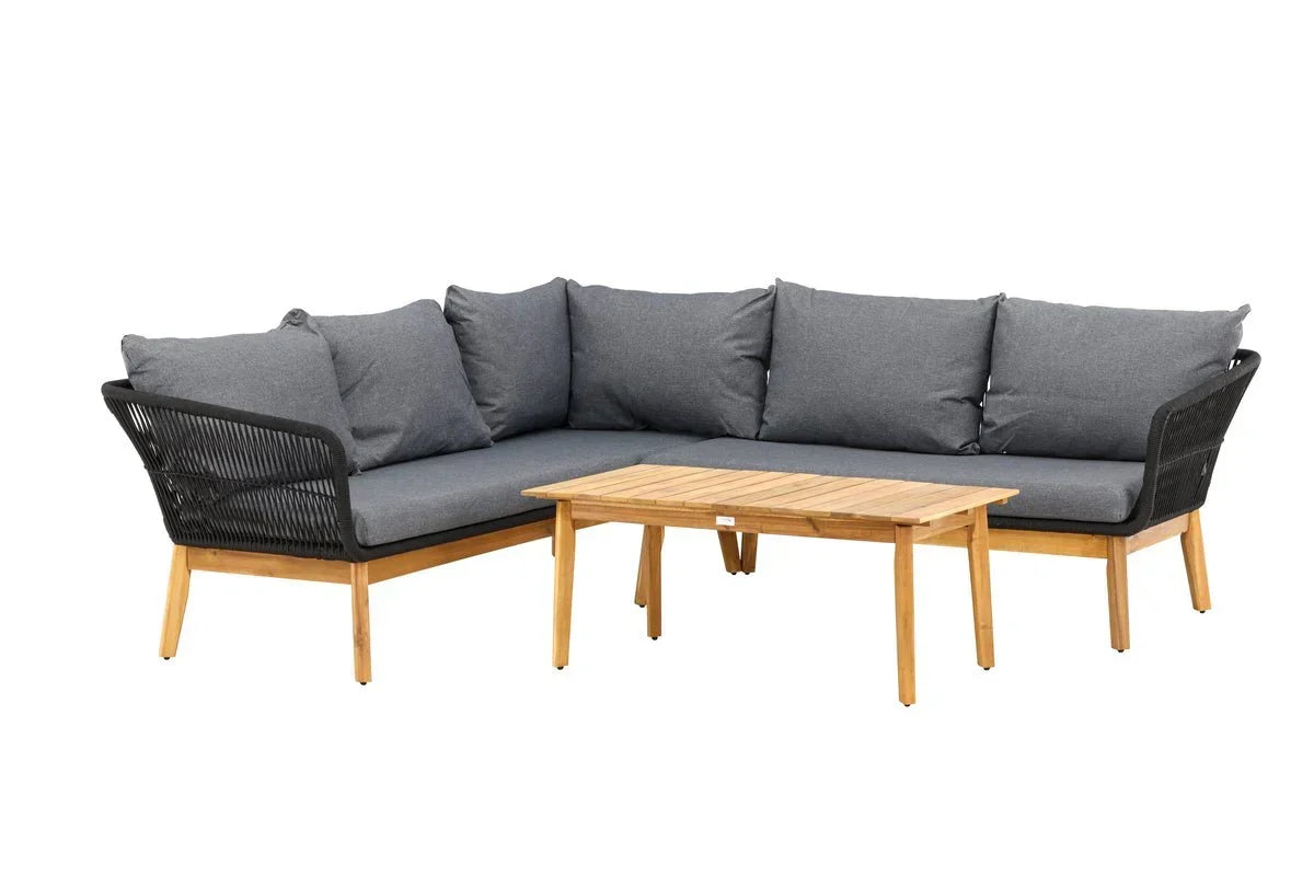 Set da salotto da giardino Renavo – Set 2 pezzi in acacia e poliestere