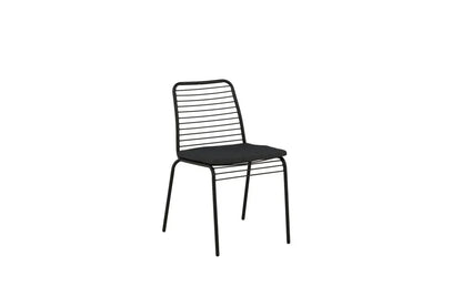 Set da 2 - Sedia da giardino Navi - sedia nera in acciaio con cuscino di seduta incluso