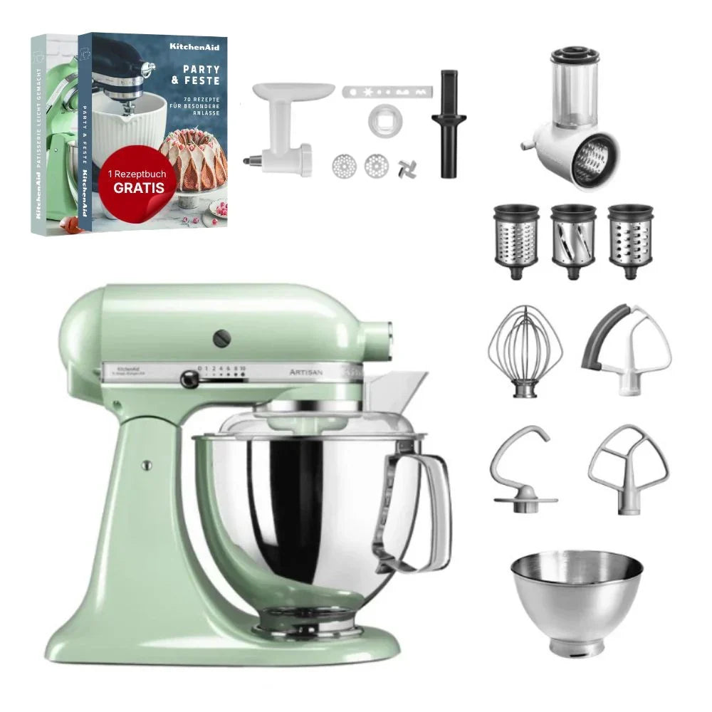 KitchenAid 4,8 L 5KSM175 Robot da cucina Artisan Set completo con tagliaverdure+tritacarne+accessorio per biscotti spritz