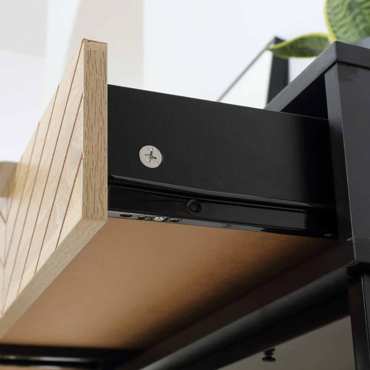 HOMCOM Consolle Stretta da Ingresso con 2 Cassetti, Linee Intagliate, Design Moderno per Corridoio, Ingresso, Soggiorno e Camera da Letto, 100x30x75 cm, Nero e Rovere