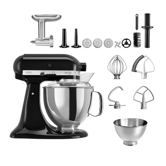 KitchenAid 4,8 L 5KSM175 Robot da cucina Artisan Meatlover con tritacarne interamente in metallo e accessorio per biscotti spritz