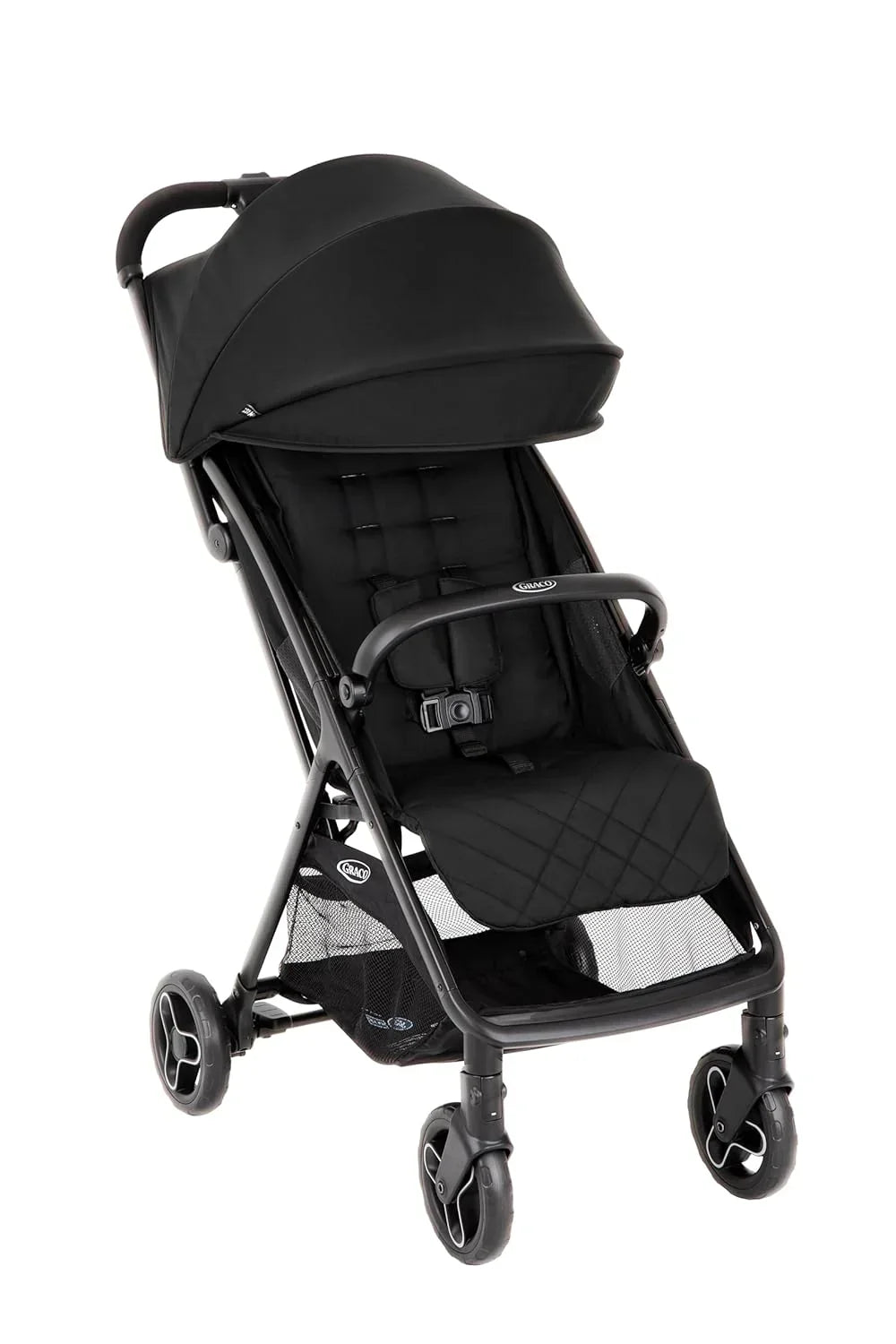 Graco - Myavo Passeggino, leggero, chiusura rapida, dalla nascita a circa 4 anni (22 kg), con parapioggia, Midnight