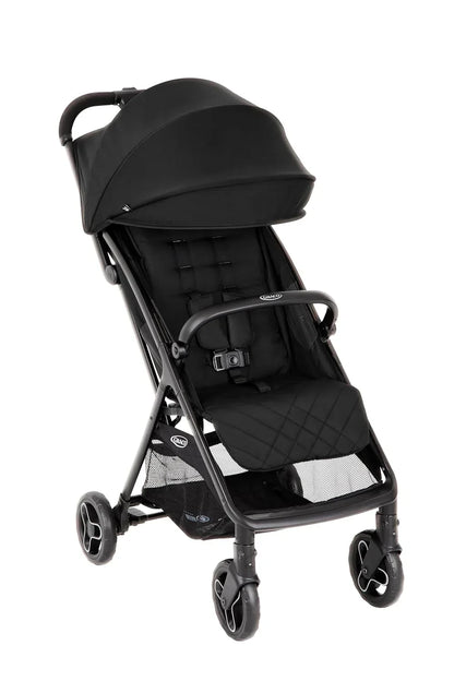 Graco - Myavo Passeggino, leggero, chiusura rapida, dalla nascita a circa 4 anni (22 kg), con parapioggia, Midnight