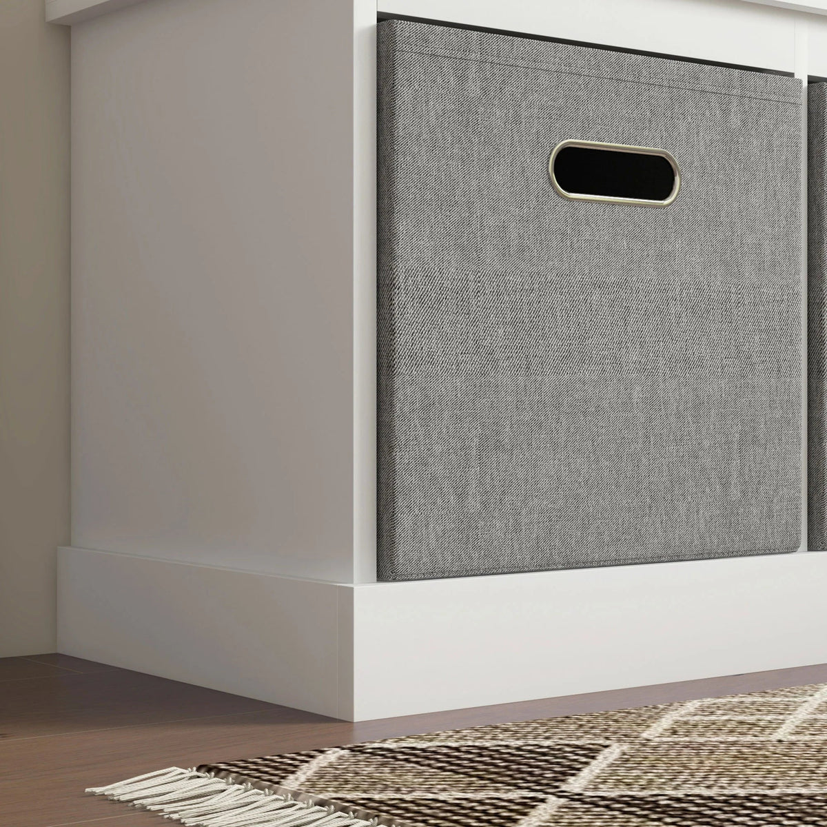 HOMCOM Panca Scarpiera da Ingresso con 3 Cassetti, Mobile Contenitore per Scarpe con Rivestimento in Legno e Tessuto, Scarpiera per 3 Paia di Scarpe, per Soggiorno e Corridoio, 105x35x47 cm, Bianco