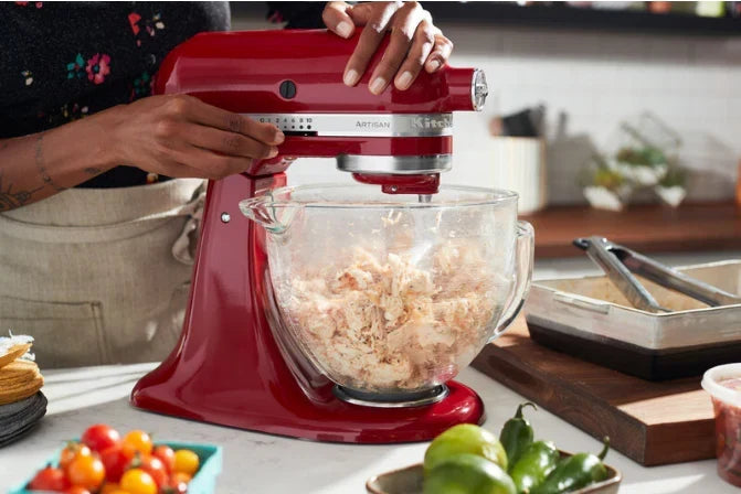 KitchenAid Robot da cucina Artisan 4,8 L 5KSM185 con tritacarne Meatlover in metallo 5KSMMGA misura 8 e accessorio per biscotti spritz