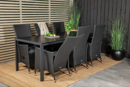 Set da 2 - Sedia da giardino Venezia effetto rattan in nero, bianco o effetto naturale
