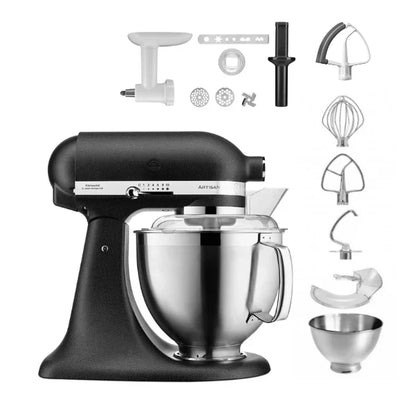 KitchenAid 4,8 L 5KSM185 Artisan Robot da Cucina Cookielover con Tritacarne+Trafila per Biscotti+Frusta a bordo flessibile