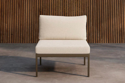 Panca da giardino modulo Borelio - In alluminio beige o marrone
