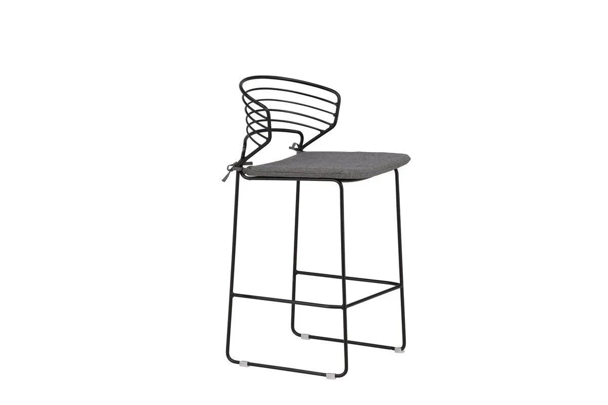 Set da 4 - Sedia da giardino Como in metallo nero