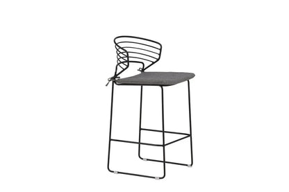 Set da 4 - Sedia da giardino Como in metallo nero