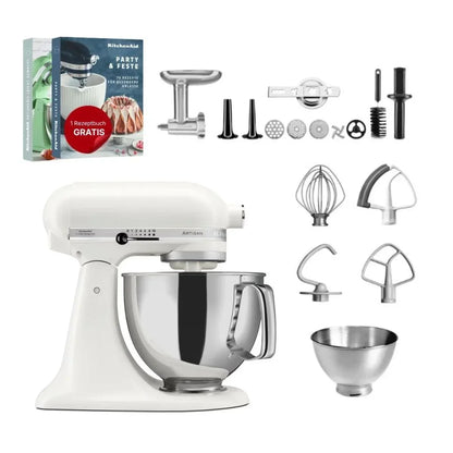 KitchenAid 4,8 L 5KSM175 Robot da cucina Artisan Meatlover con tritacarne interamente in metallo e accessorio per biscotti spritz