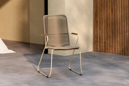 Sedia da giardino Noreno - con braccioli in teak