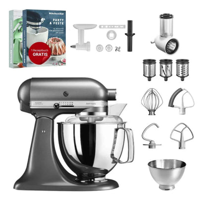 KitchenAid 4,8 L 5KSM175 Robot da cucina Artisan Set completo con tagliaverdure+tritacarne+accessorio per biscotti spritz