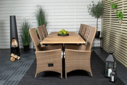 Set da 2 - Sedia da giardino Venezia effetto rattan in nero, bianco o effetto naturale