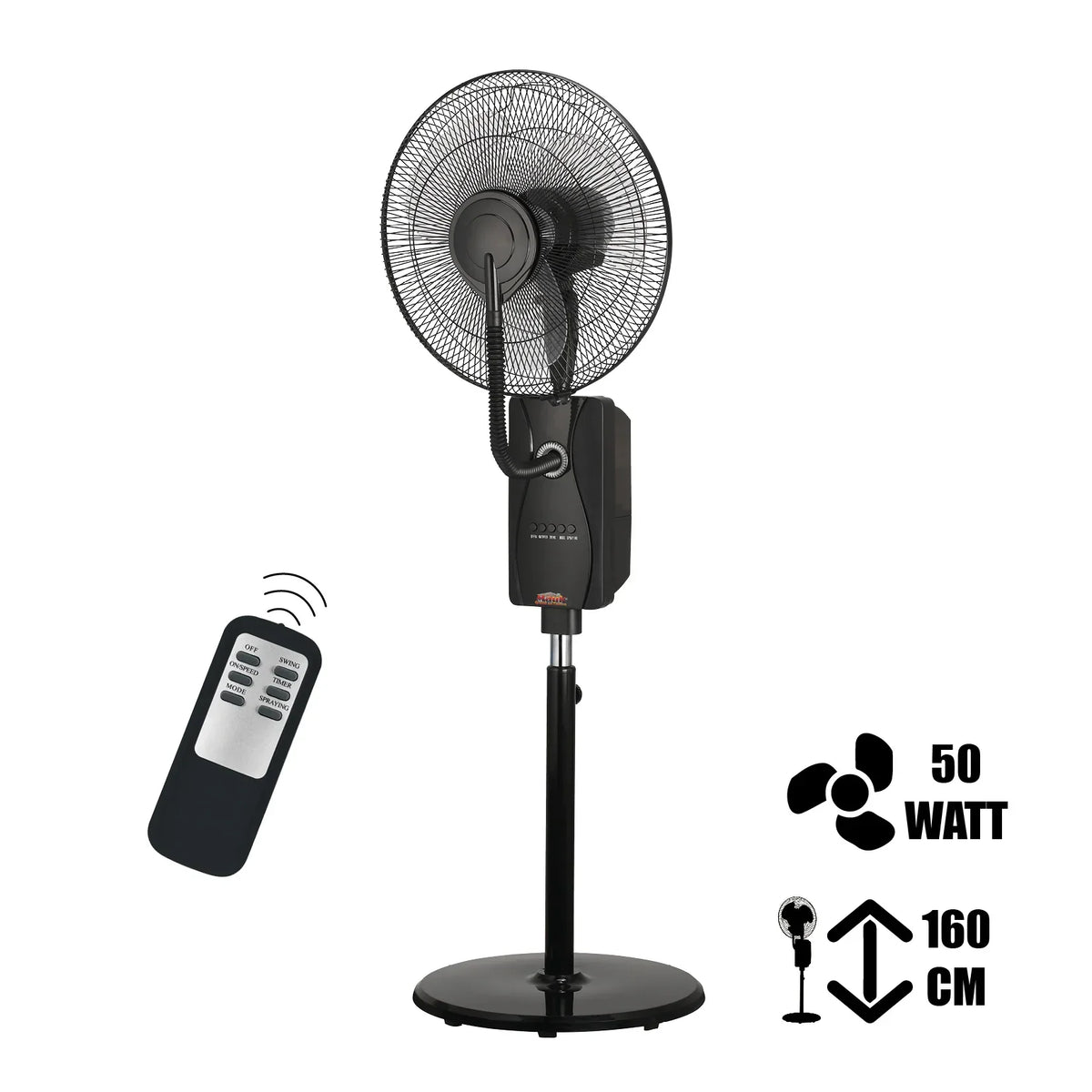 MAUK Ventilatore a piantana 16" con nebulizzatore di raffreddamento 80W