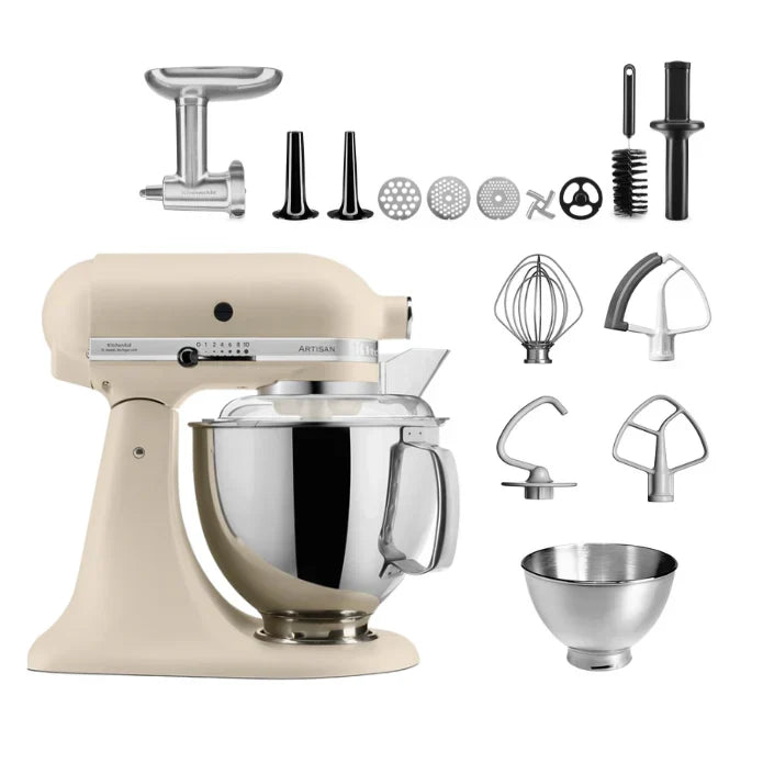 KitchenAid 4,8 L 5KSM175 Robot da cucina Artisan Meatlover con tritacarne interamente in metallo e accessorio per biscotti spritz
