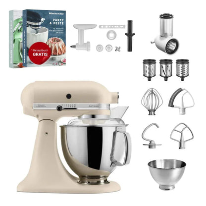 KitchenAid 4,8 L 5KSM175 Robot da cucina Artisan Set completo con tagliaverdure+tritacarne+accessorio per biscotti spritz
