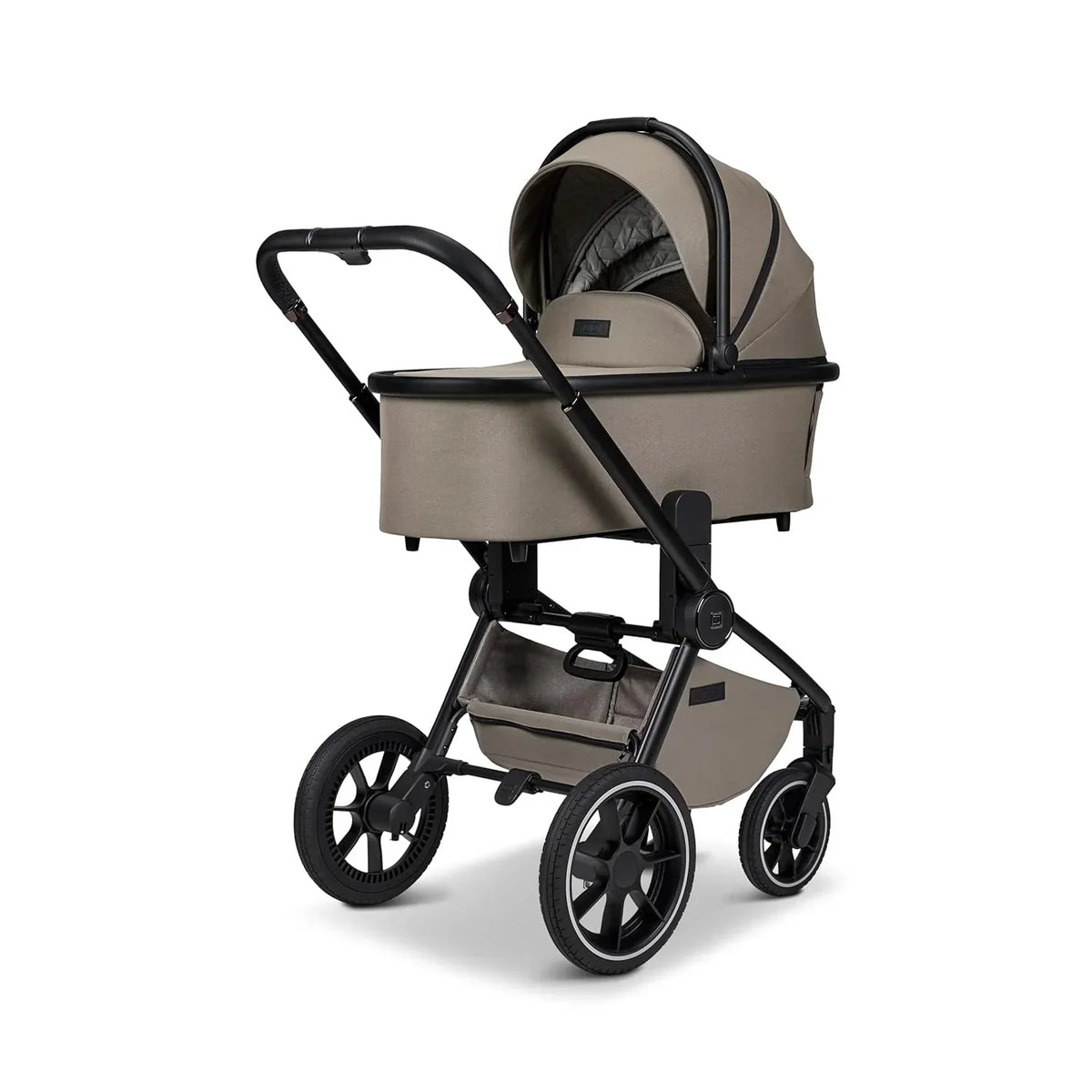 Passeggino combinato MOON RESEA+ fango, nero, Edition+, con navicella e seduta sportiva, fino a 22 kg, Collezione 2025
