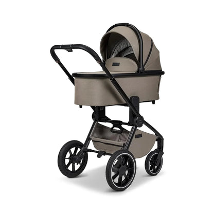 Passeggino combinato MOON RESEA+ fango, nero, Edition+, con navicella e seduta sportiva, fino a 22 kg, Collezione 2025