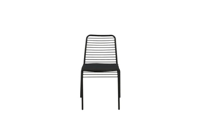 Set da 2 - Sedia da giardino Navi - sedia nera in acciaio con cuscino di seduta incluso