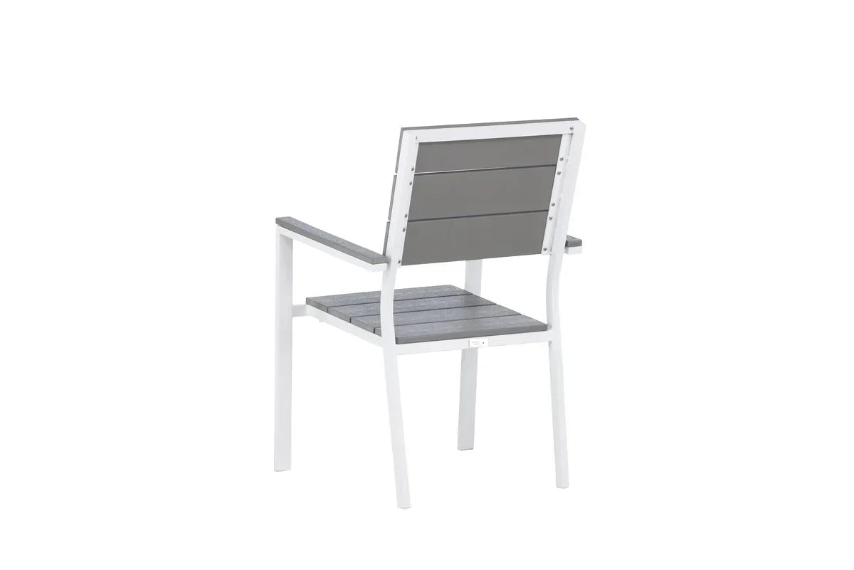 Set da 2 - Sedia da giardino Vita in bianco/grigio in alluminio e seduta in Aintwood
