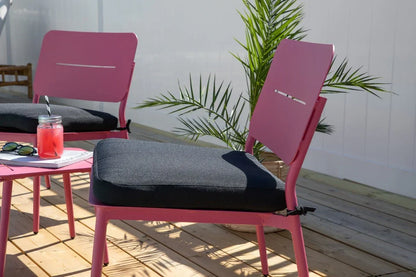 Set di 2 - Sedia da giardino Lia in acciaio rosa