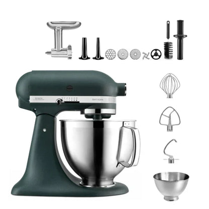 KitchenAid Robot da cucina Artisan 4,8 L 5KSM185 con tritacarne Meatlover in metallo 5KSMMGA misura 8 e accessorio per biscotti spritz