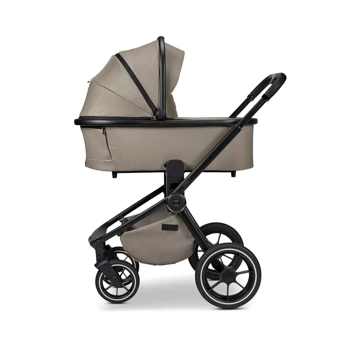 Passeggino combinato MOON RESEA+ fango, nero, Edition+, con navicella e seduta sportiva, fino a 22 kg, Collezione 2025