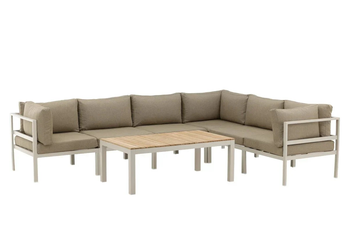 Panca da giardino modulo Borelio - In alluminio beige o marrone