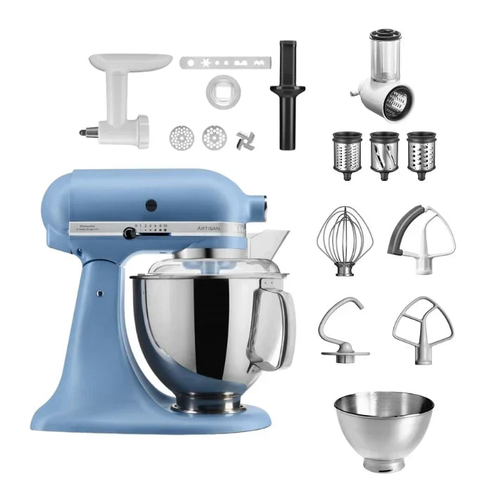 KitchenAid 4,8 L 5KSM175 Robot da cucina Artisan Set completo con tagliaverdure+tritacarne+accessorio per biscotti spritz
