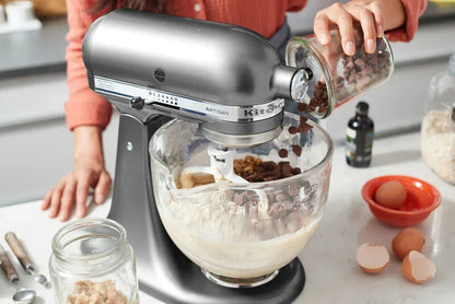 KitchenAid 4,8 L 5KSM185 Artisan Robot da Cucina Cookielover con Tritacarne+Trafila per Biscotti+Frusta a bordo flessibile