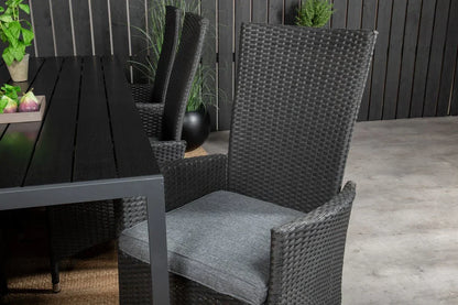 Set da 2 - Sedia da giardino Venezia effetto rattan in nero, bianco o effetto naturale