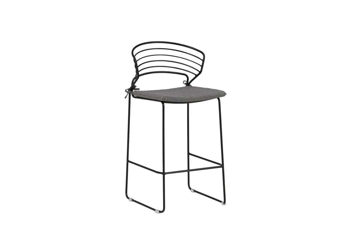 Set da 4 - Sedia da giardino Como in metallo nero