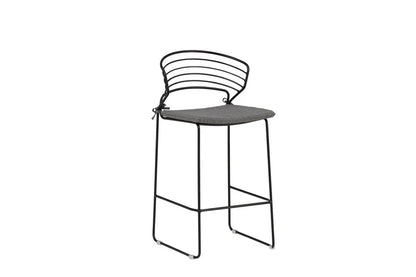 Set da 4 - Sedia da giardino Como in metallo nero