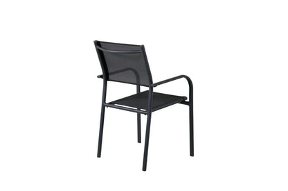 Set di 2 - Sedia da giardino Ronda in textilene e struttura in alluminio nero