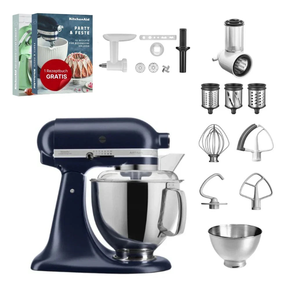 KitchenAid 4,8 L 5KSM175 Robot da cucina Artisan Set completo con tagliaverdure+tritacarne+accessorio per biscotti spritz