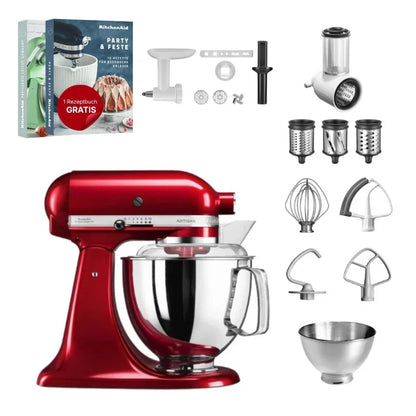 KitchenAid 4,8 L 5KSM175 Robot da cucina Artisan Set completo con tagliaverdure+tritacarne+accessorio per biscotti spritz